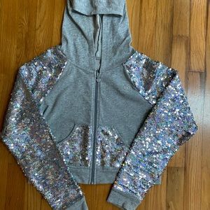 Justice - Girls Sparkling Grey Hoodie